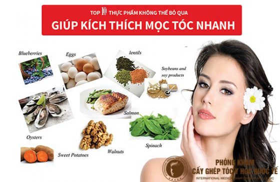 ăn uống gì để kích thích mọc tóc