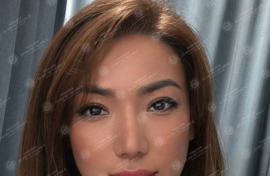 Lê Nhi - Cấy tóc đường chữ M 9