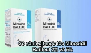 So sánh xịt mọc tóc Minoxidil Bailleul 2% và 5%?
