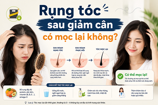 Rụng tóc sau giảm cân có mọc lại không?