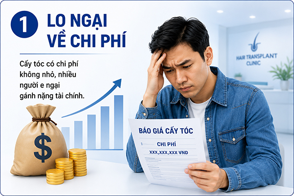 Chi phí cấy tóc còn cao so với khả năng tài chính