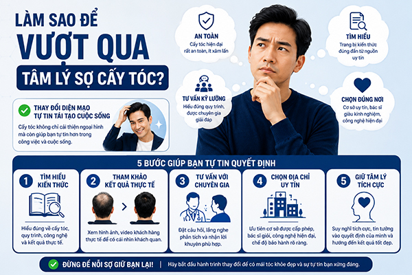 Làm sao để vượt qua tâm lý sợ cấy tóc? 
