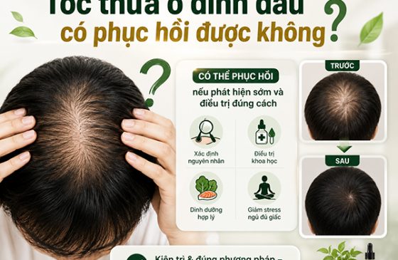 Tóc thưa hói ở đỉnh đầu có phục hồi được không?