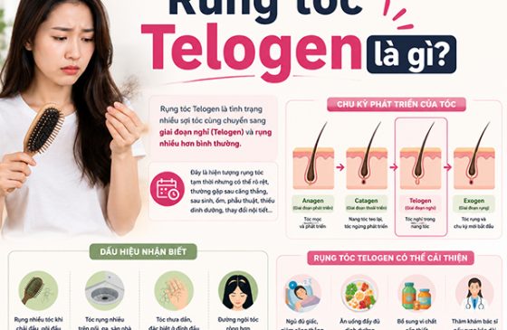 Rụng tóc Telogen là gì? Dấu hiệu nhận biết, nguyên nhân và cách cải thiện hiệu quả