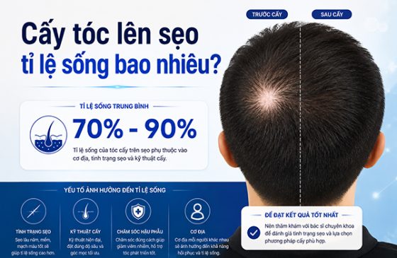 Cấy tóc lên sẹo tỉ lệ sống bao nhiêu
