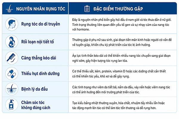 NGuyên nhân rụng tóc
