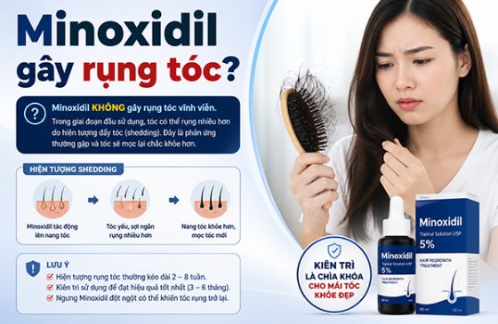 Minoxidil gây rụng tóc? 3 nguyên nhân thường gặp và cách xử lý đúng