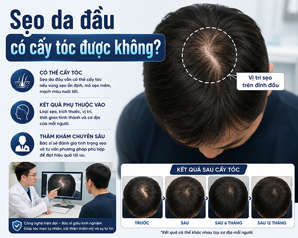 [Giải đáp]: Sẹo da đầu có cấy tóc được không?