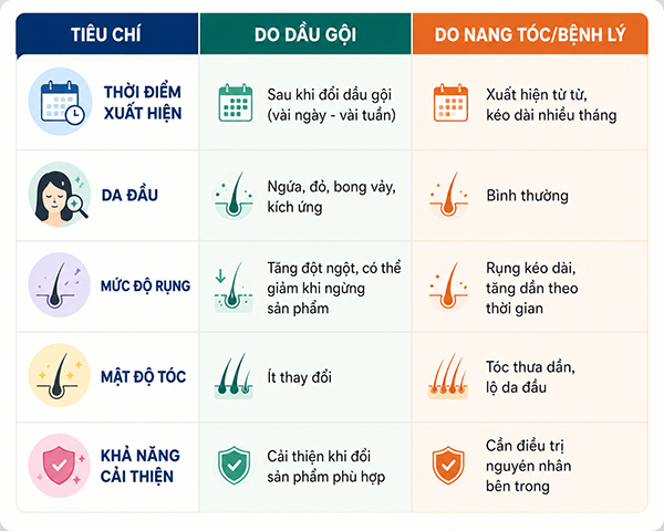 các chất trong dầu gội gây rụng tóc