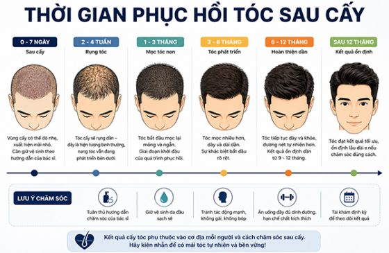 Thời gian phục hồi tóc sau cấy