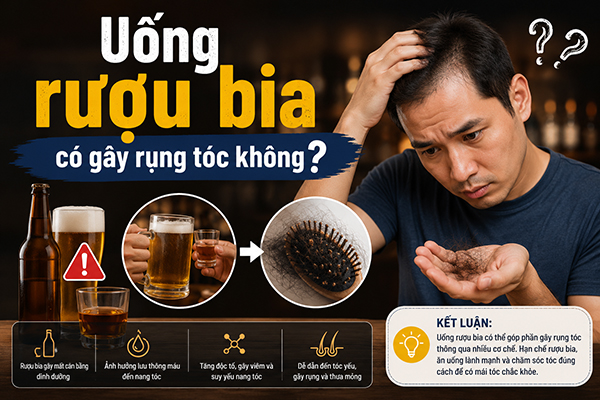 [Bác sĩ giải đáp]: Uống rượu bia có gây rụng tóc không?