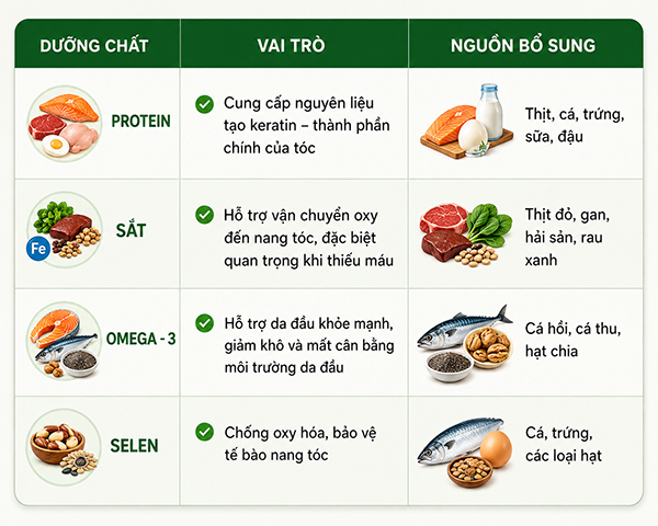 Tóc rụng nhiều nên bổ sung vitamin gì?