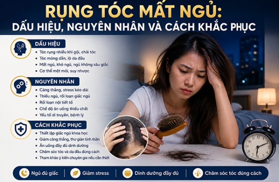 Rụng tóc mất ngủ: Dấu hiệu, nguyên nhân và cách khắc phục
