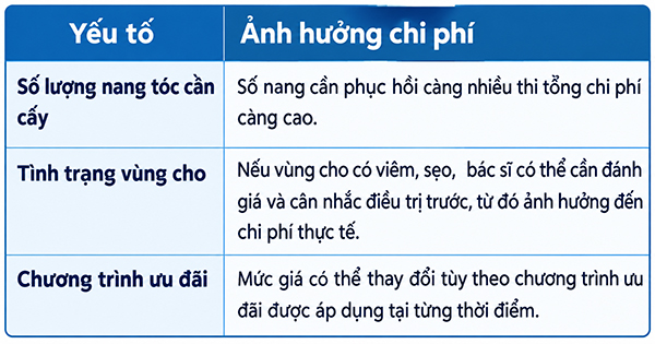 chi phí cấy tóc sợi dài